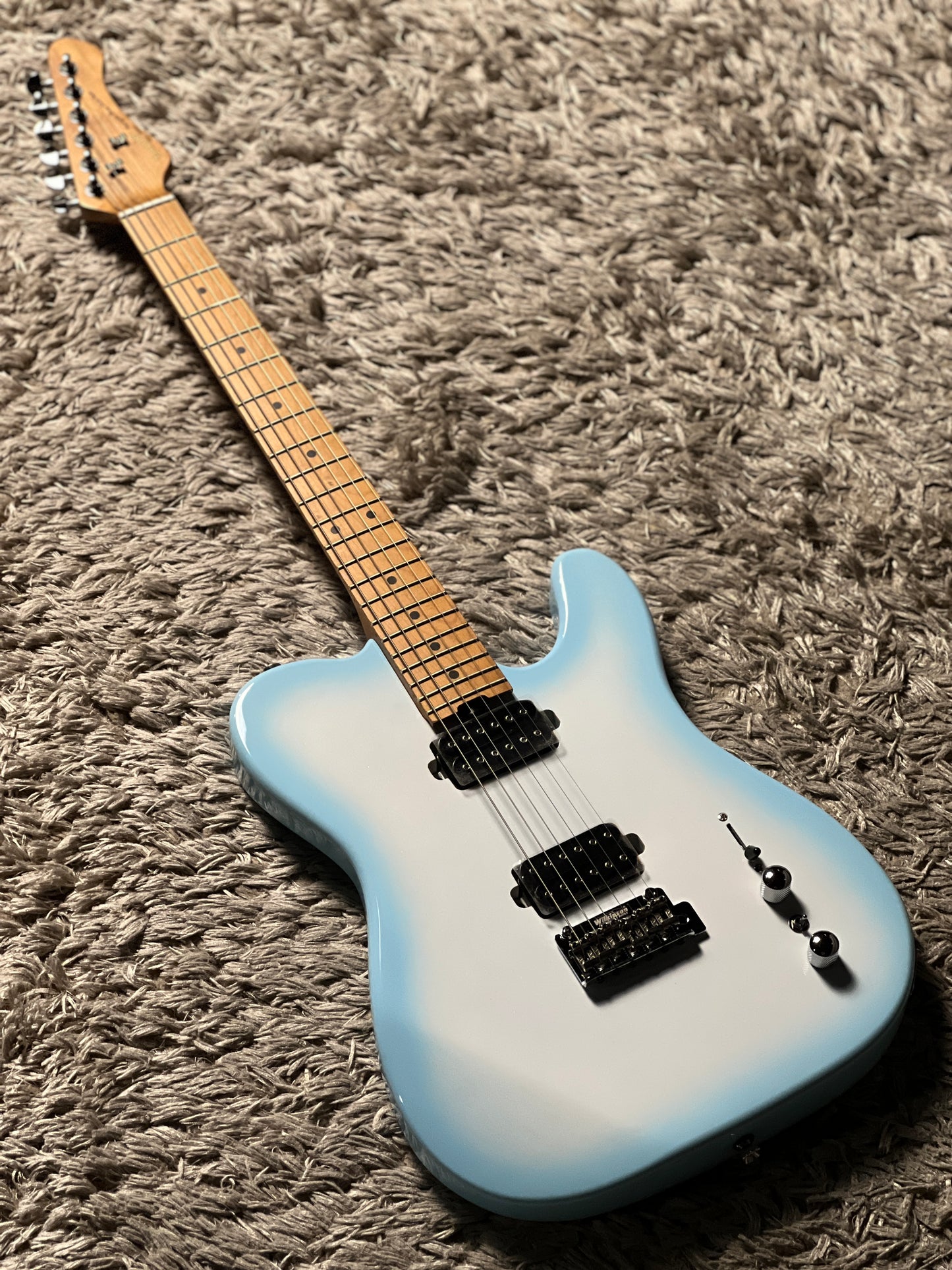 SQOE SETL450 HH Roasted Maple Series in Sky Blue Burst