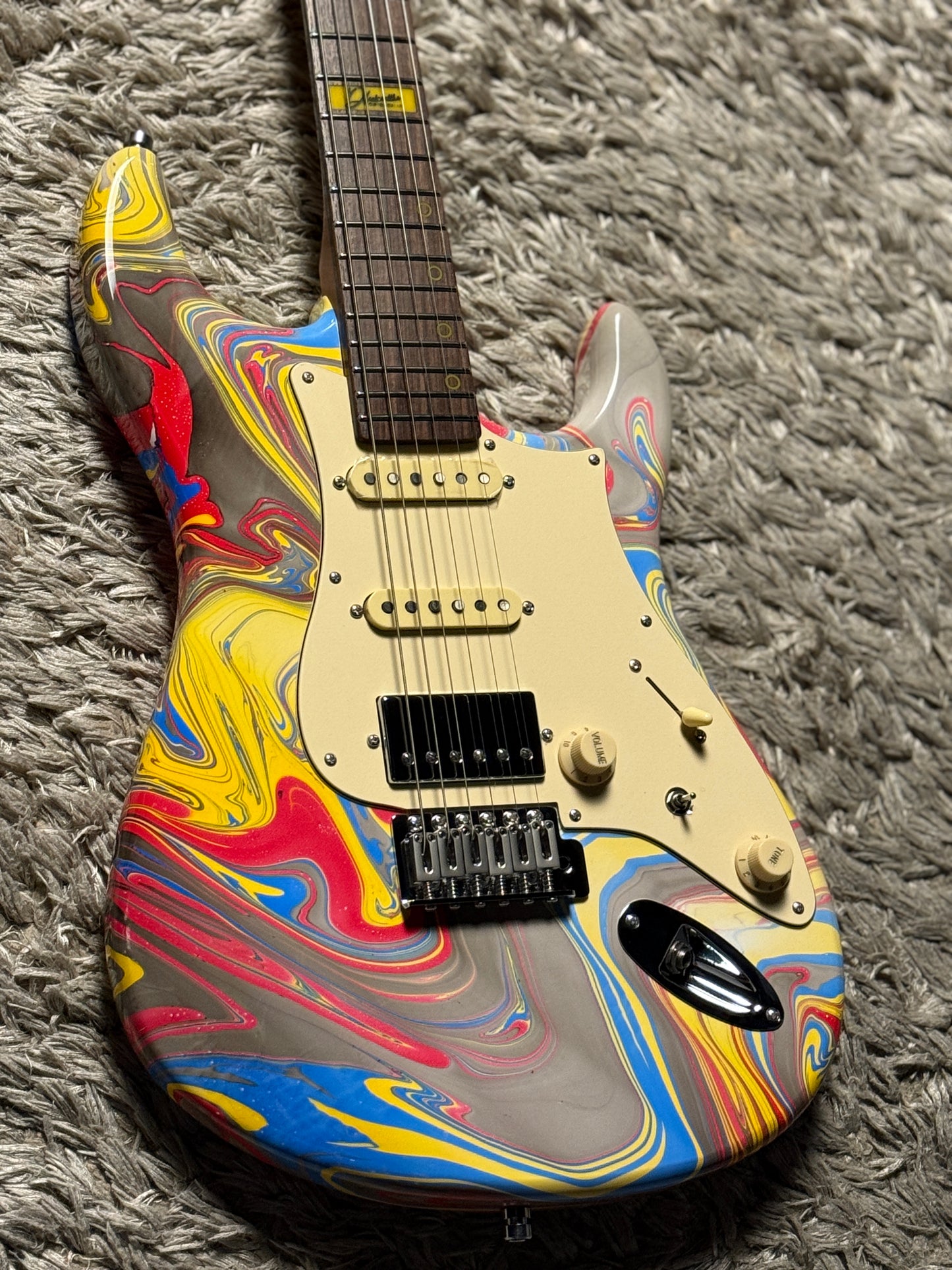 Dhatarattha Custom DST HSS in Grey Marble Swirl with Rosewood FB