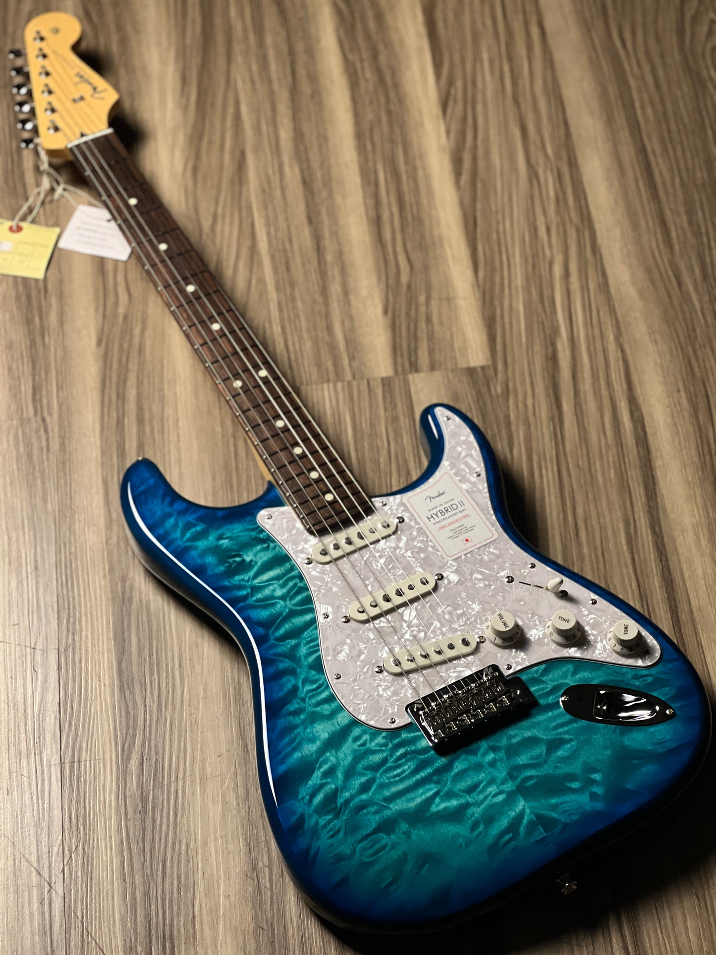 Fender Japan Hybrid II Ltd Ed Stratocaster with Quilt Maple Top and Rosewood FB In Aquamarine JD23032013