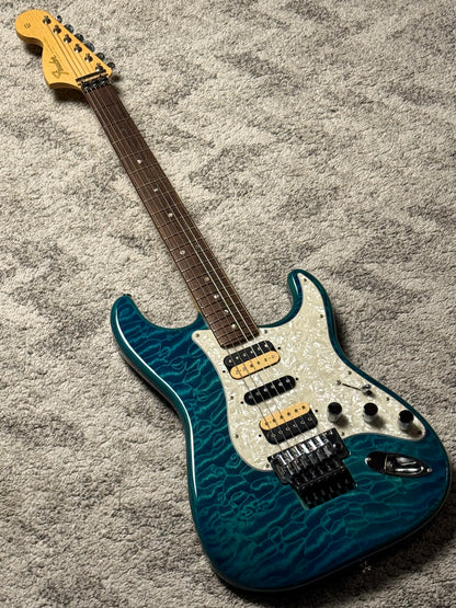Fender Michiya Haruhata Stratocaster with RW FB in Caribbean Blue Trans JD19003960