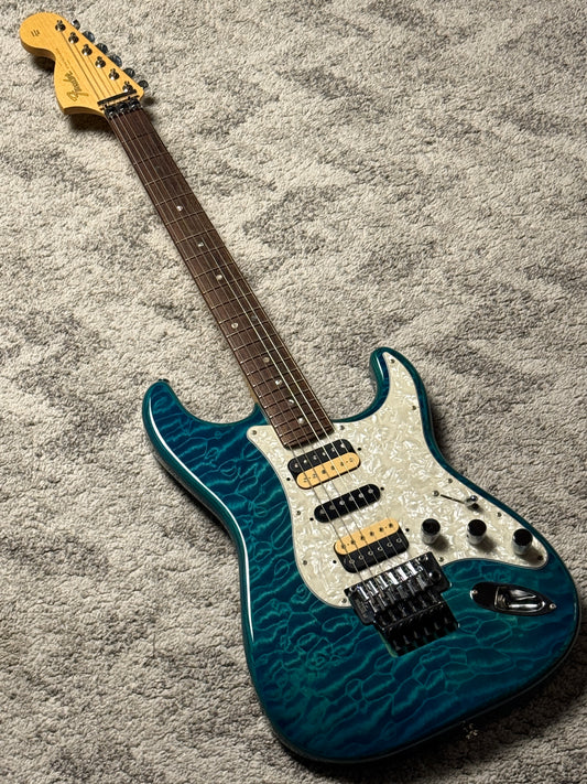 Fender Michiya Haruhata Stratocaster with RW FB in Caribbean Blue Trans JD19003960