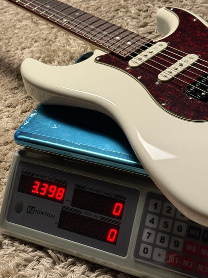 Saito S-622CS SSH Heritage with Rosewood in Olympic White with Tortoise PG 253046