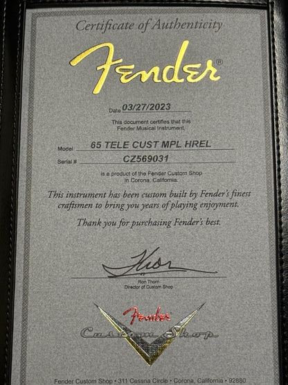 Fender Custom Shop 1965 Telecaster Heavy Relic with Quartersawn Maple in Aged Sherwood Green Metallic