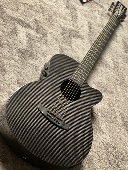 Tanglewood TW4-CE-CBN Winterleaf Carbon Fibre Top SuperFolk Acoustic w/ Pickup in Metallic Grey Gloss