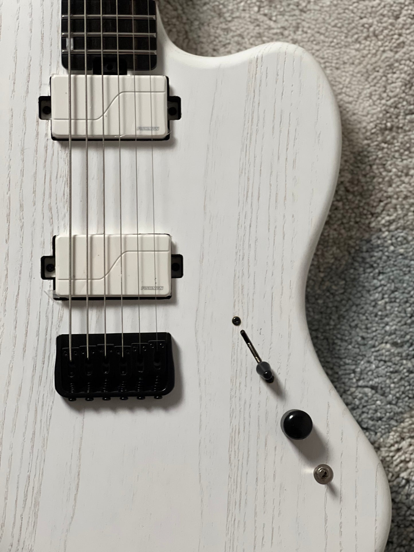 Soloking MJM-1 Custom Baritone HH with Fishman Fluence and Wenge Neck in Open Pore White