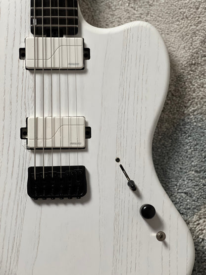 Soloking MJM-1 Custom Baritone HH with Fishman Fluence and Wenge Neck in Open Pore White