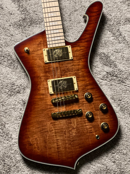 Ibanez Iceman IC420MFM-CML w/IC Bag in Caramel Burst Low Gloss