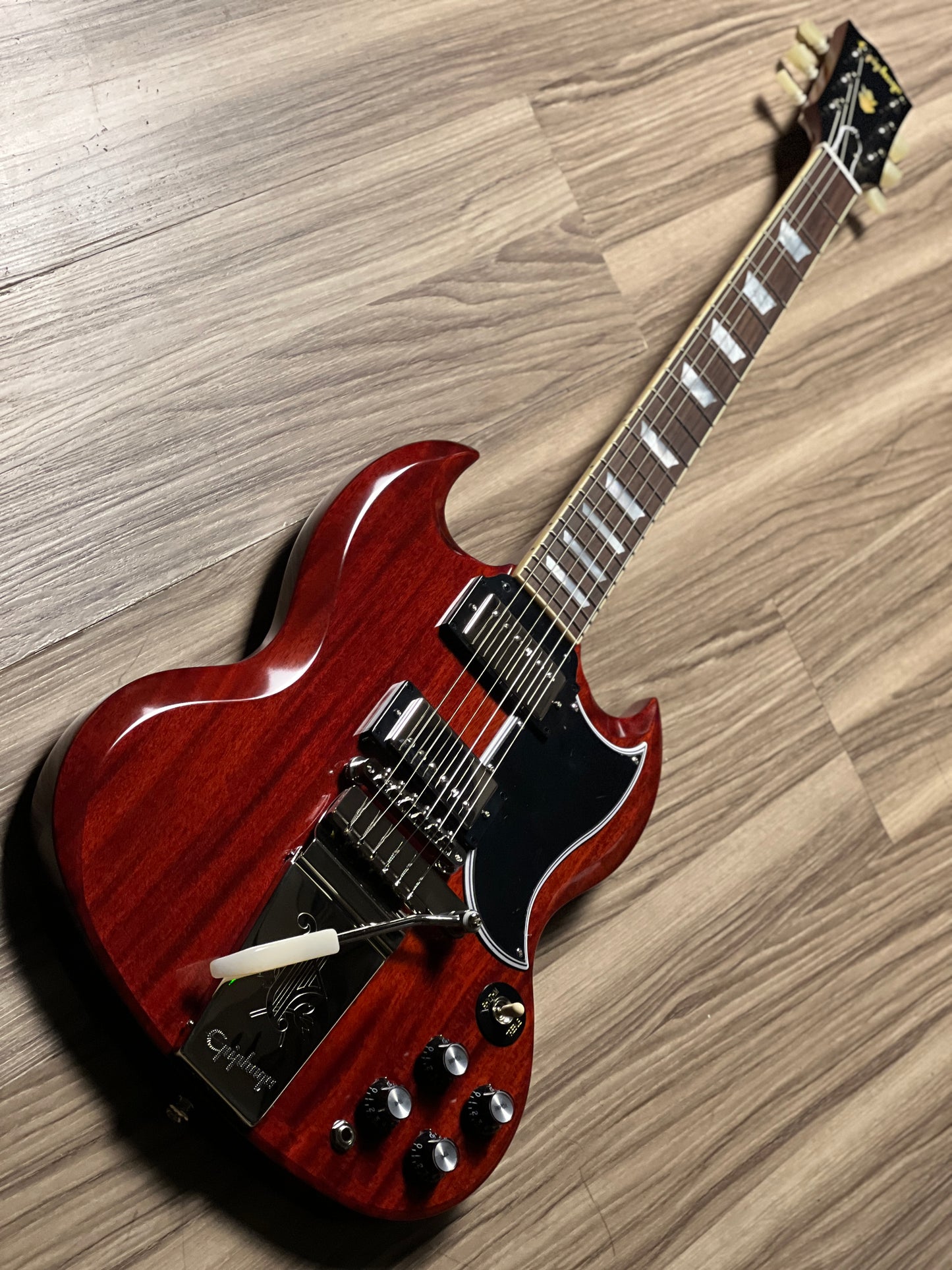Epiphone 1964 SG Standard with Maestro Vibrola Reissu in Cherry Red w/Case