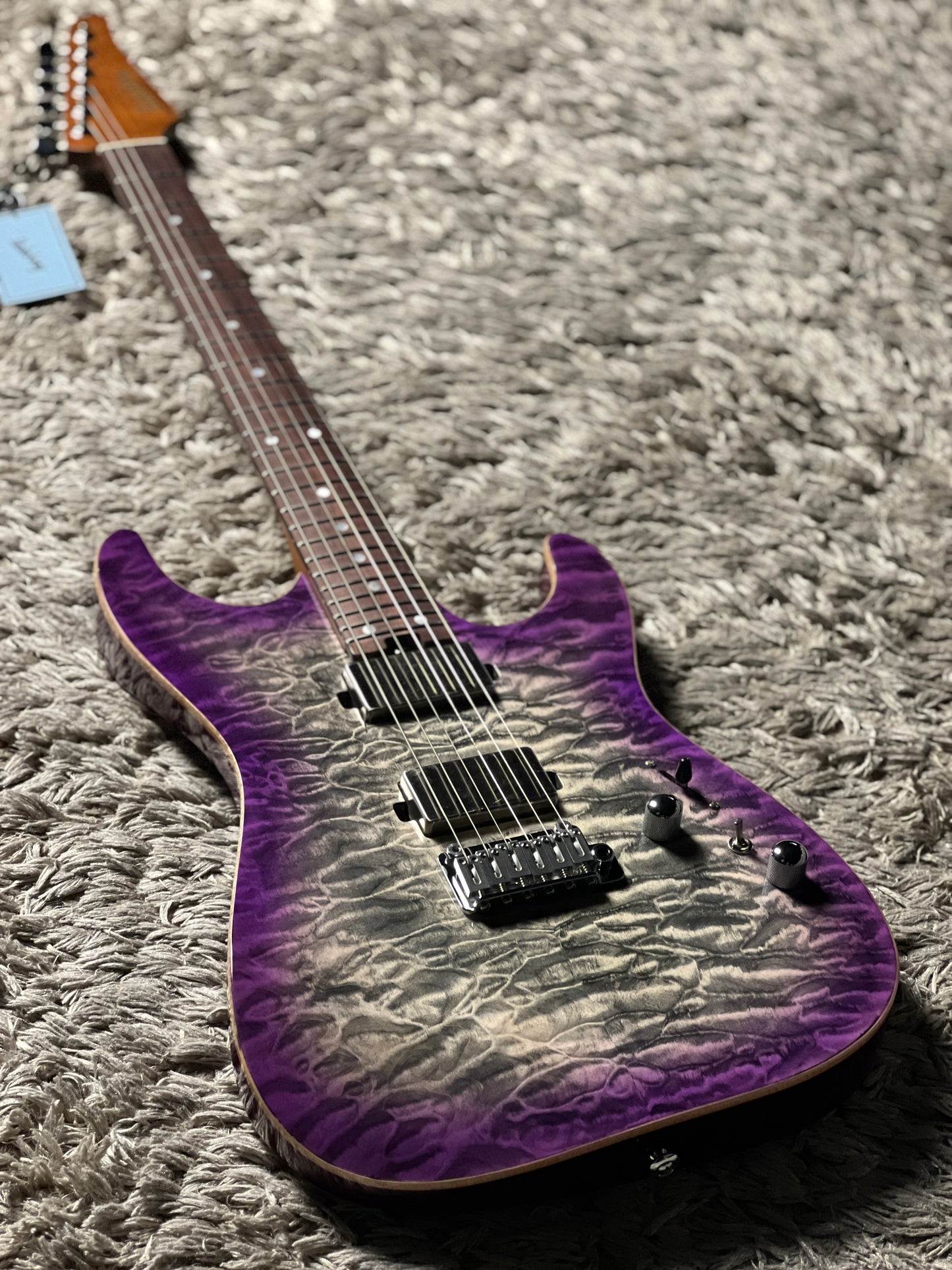 Soloking MS-1 Custom 24 HH Quilt with Rosewood FB in Charcoal Purple Burst Nafiri Special Run