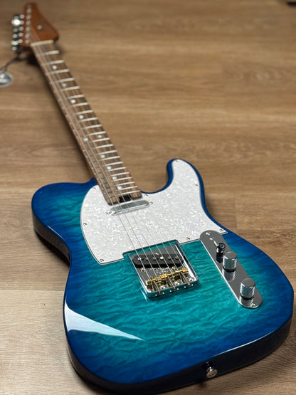 Soloking MT-1 Vintage Quilt with Rosewood FB in Aquamarine Nafiri Special Run