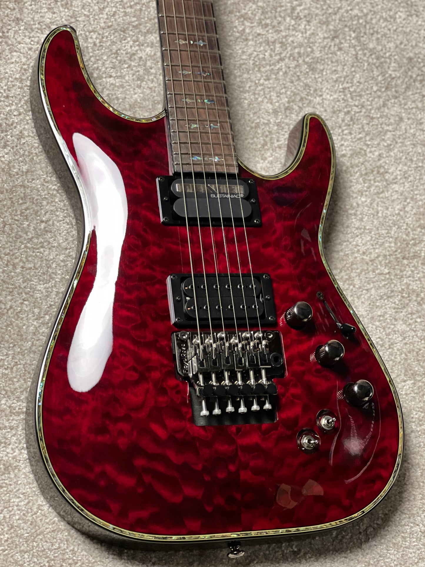 Schecter Hellraiser C-1 FR S Passive with Sustainiac - Black Cherry W18032372