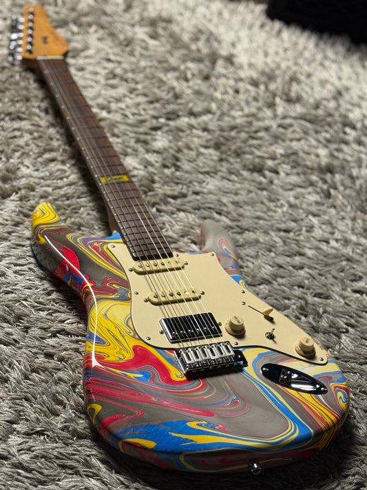 Dhatarattha Custom DST HSS in Grey Marble Swirl with Rosewood FB