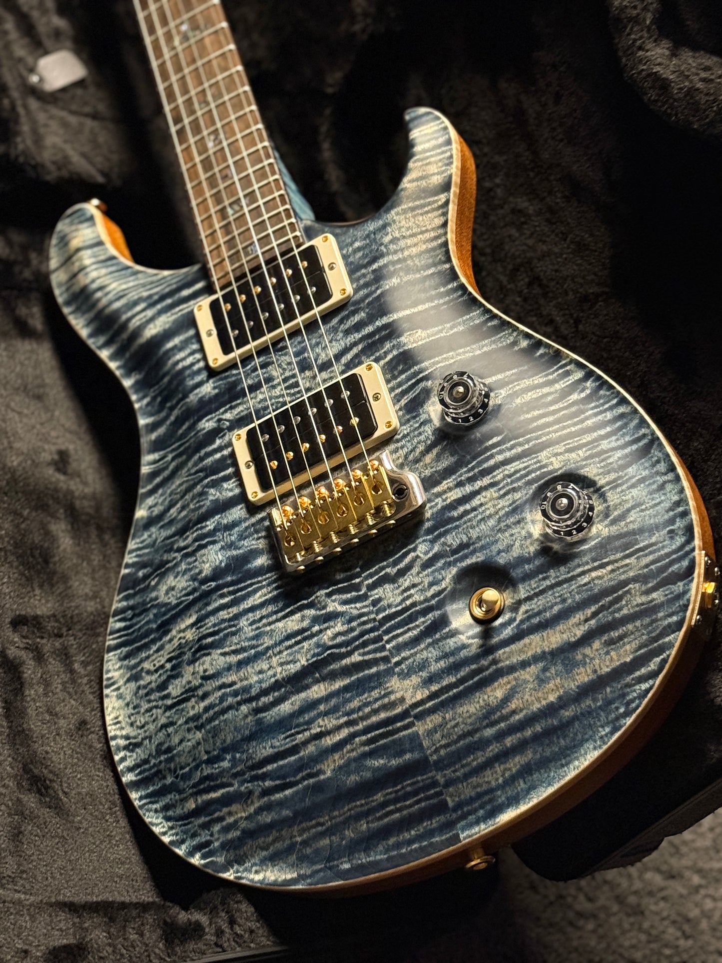 PRS Custom 24 Wood Library in Faded Whale Blue with Satin Stained Neck 0410573
