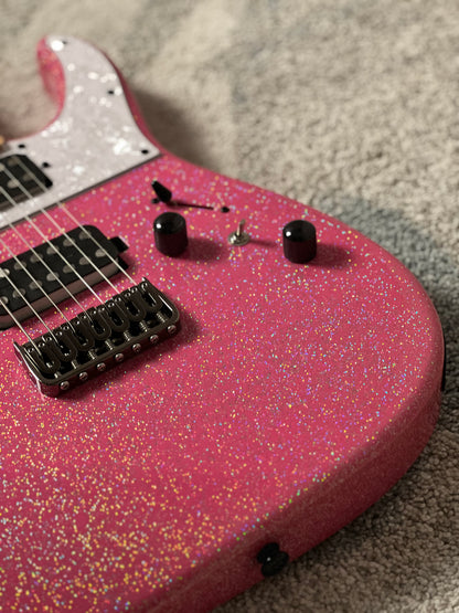 Soloking MS-7 in Pink Sparkle Mortis Tribute with Maple FB