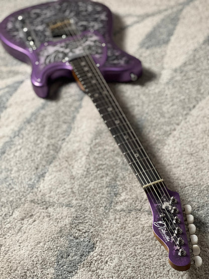 Dhatarattha Performance DTL in Purple Burst Over Black Paisley with Rosewood FB