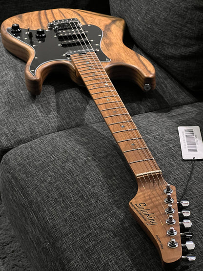 Soloking MS-1 Classic ASH in Torched Black with Roasted Flame Maple Neck Nafiri Special Run