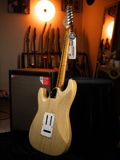 Soloking MS-1 Classic Flat Top FMN Roasted Flame Maple Neck in Jeans Pacific Blue