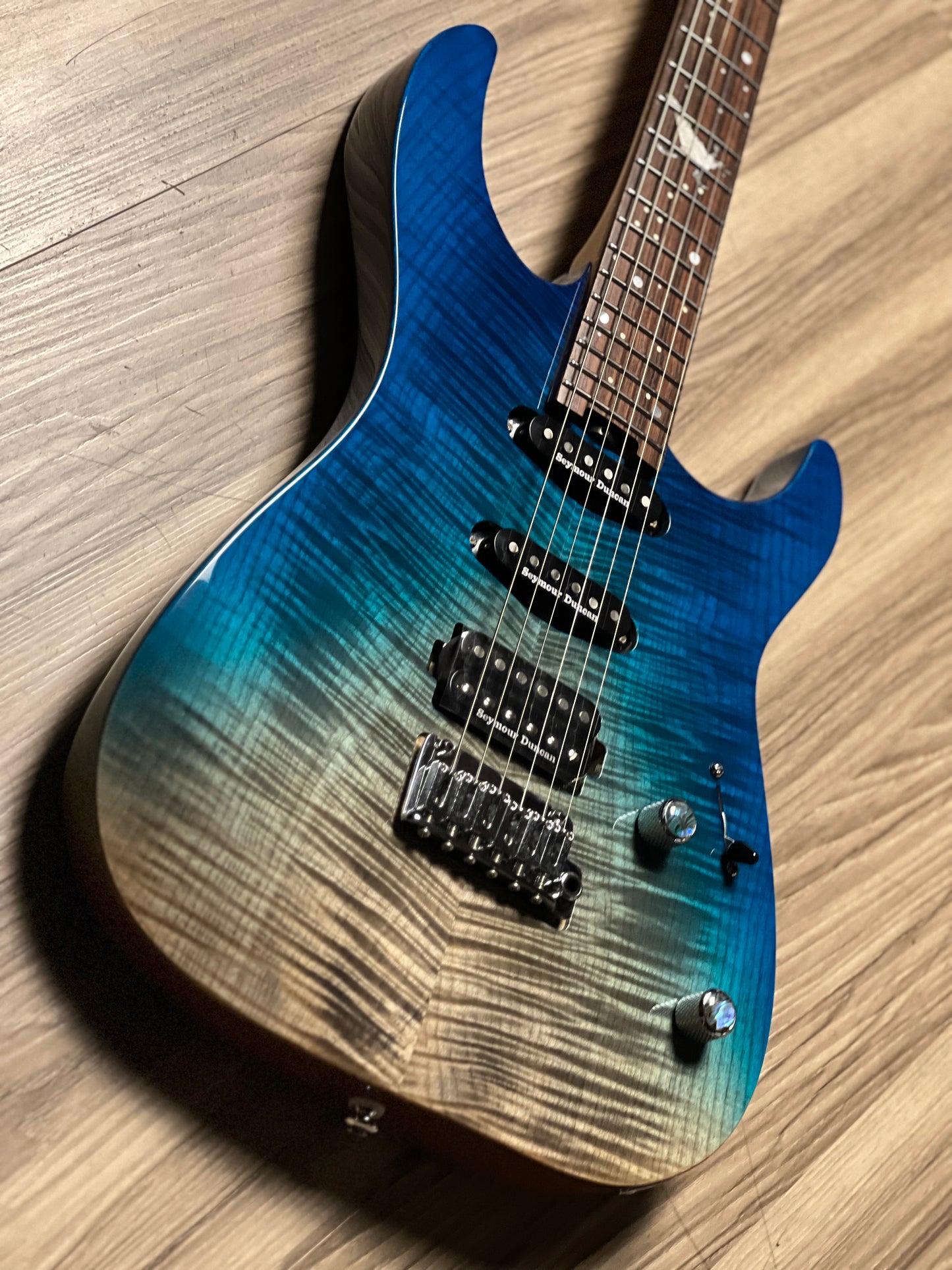 Shijie JF-PEGASUS 22 HSS Custom Shop in Transparent Blue Burst 2416