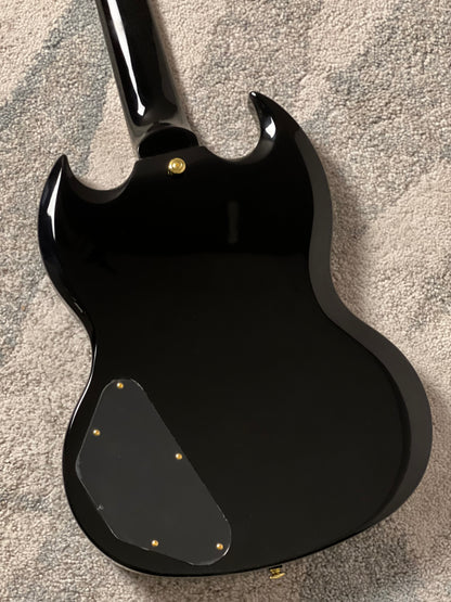Soloking SG60 MKII in Ebony with Gold Hardware (Altered Headstock)
