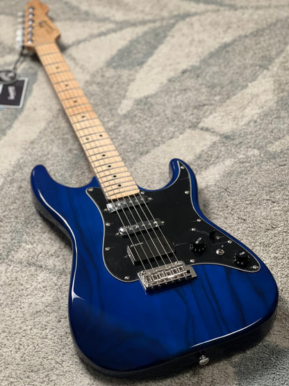 Soloking MS-1 Tibute FMN ASH in Transparent Blue with Flame Maple Neck