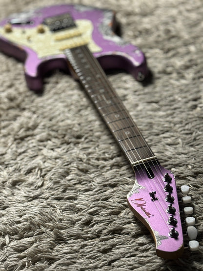 Dhatarattha Performance DST HSS in Violet Purple over Black Paisley with RW FB and Nitrocellulose Lacquer Relic