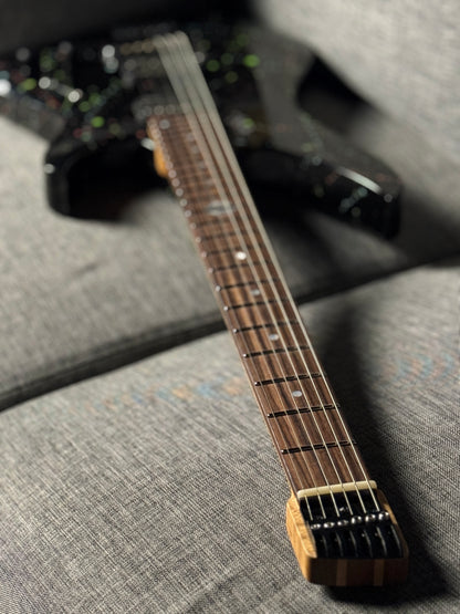 Aguda Black Hole in Black Splatter with Flame Maple Neck Nafiri Special Run