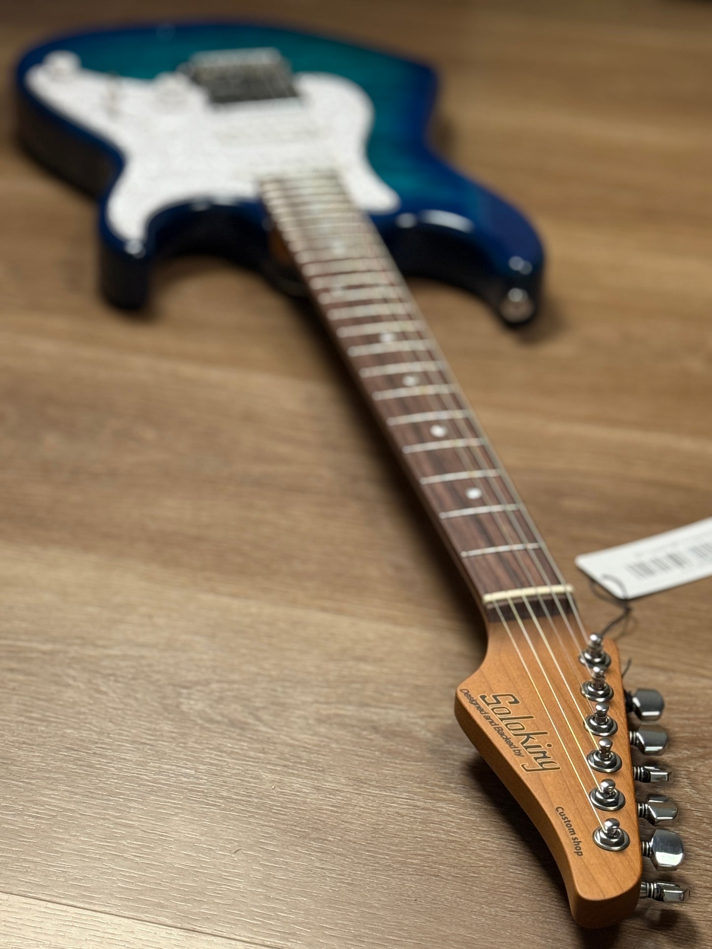 Soloking MS-1 Classic 22 HSS Quilt with Rosewood FB in Aquamarine Nafiri Special Run