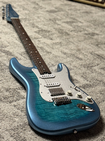 SLX Hawk Classic 22 HSS in Ice Blue Metallic Flame with Rosewood FB Limited Edition