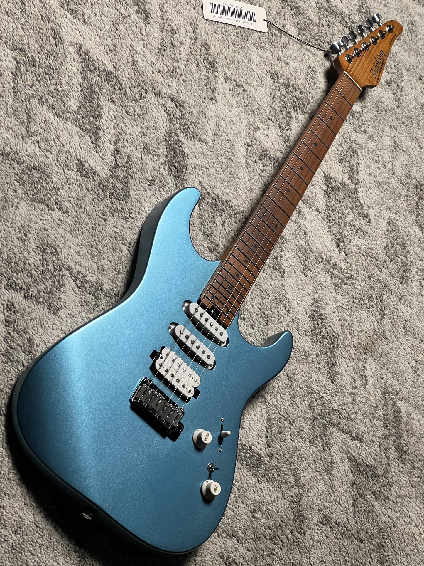 Soloking MS-1 Custom 24 HSS Flat Top ใน Satin Blue Matte Nafiri Special Run 
