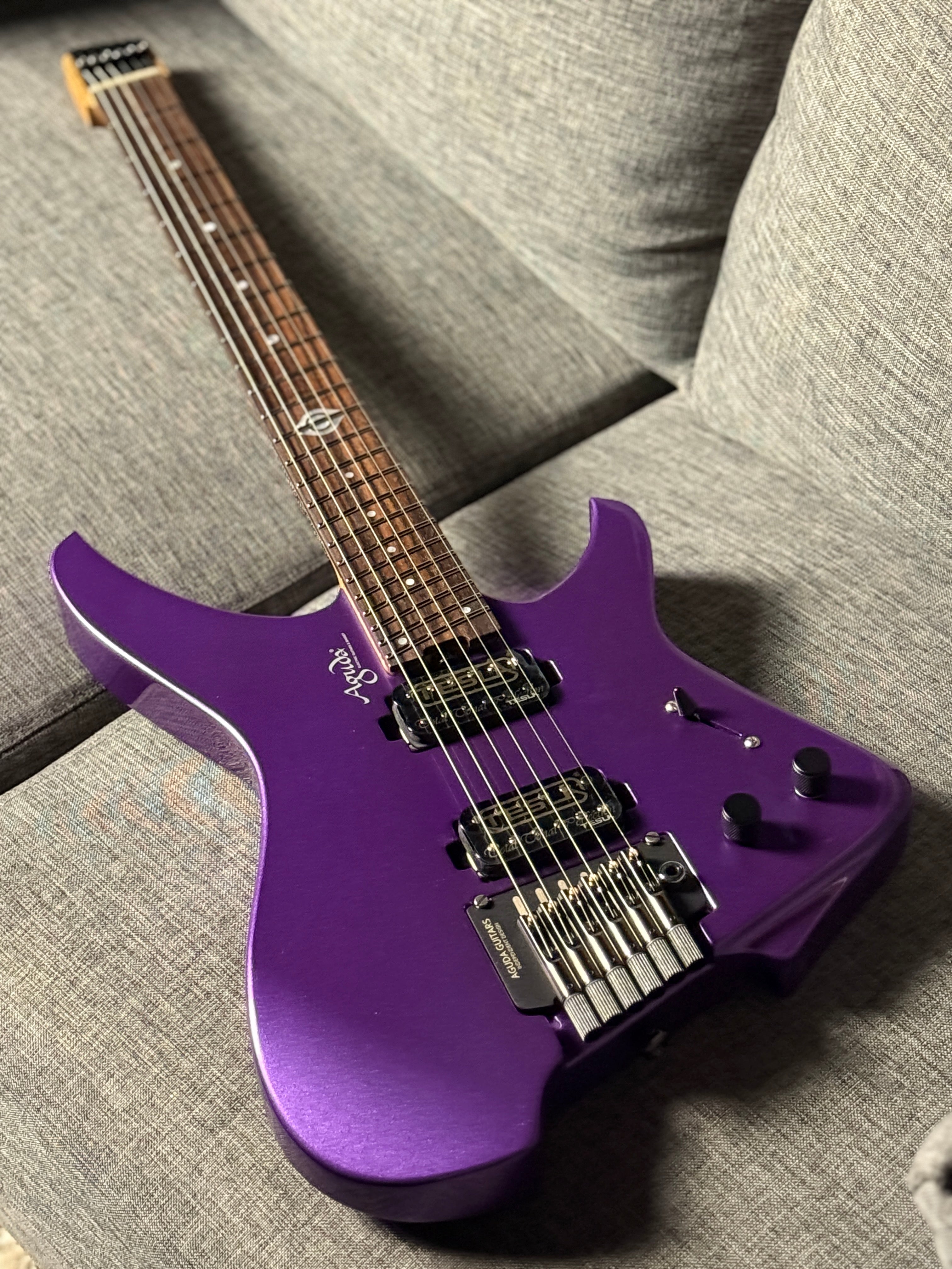 Aguda Black Hole in Cosmic Purple Metallic with Flame Maple Neck