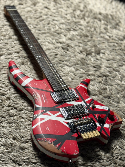 Dhatarattha Custom DHL in Red with Black and White Stripes with RW FB Heavy Relic