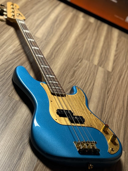 Squier 40th Anniversary Gold Edition Precision Bass in Lake Placid Blue (USED) ISSF22003756
