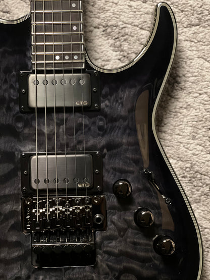 Schecter Hellraiser Hybrid C-1 FR TBB with Floyd Rose in Trans Black W23070014