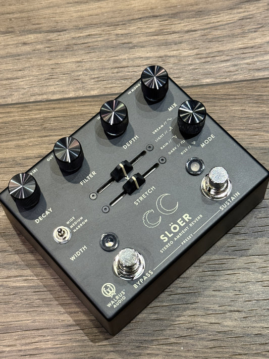 Walrus Audio SLOER Stereo Ambient Reverb Guitar Effects Pedal in Black