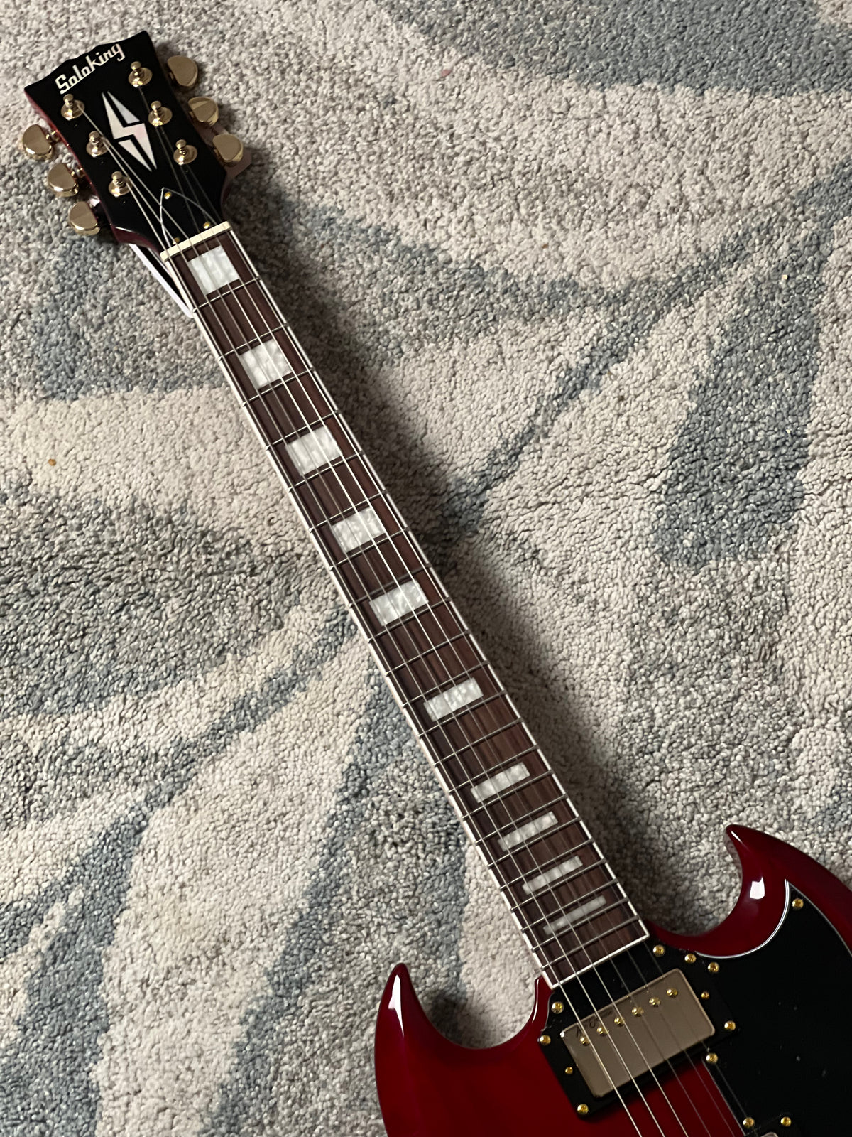 Soloking SG60 MKII in Transparent Red Cherry with Gold Hardware (Altered Headstock)