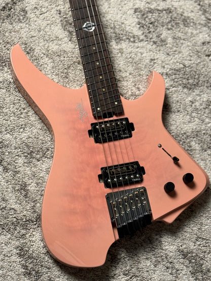 Aguda Black Hole Deluxe in Sakura Pink Burst with Quilt Top (Black Pickups)