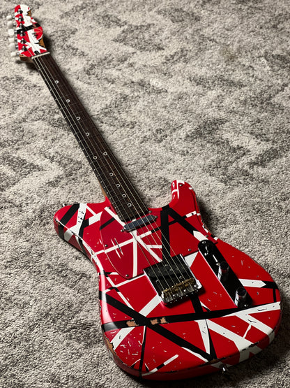 Dhatarattha Custom DTL in Red Black White Stripes with RW FB and Nitrocellulose Lacquer Relic