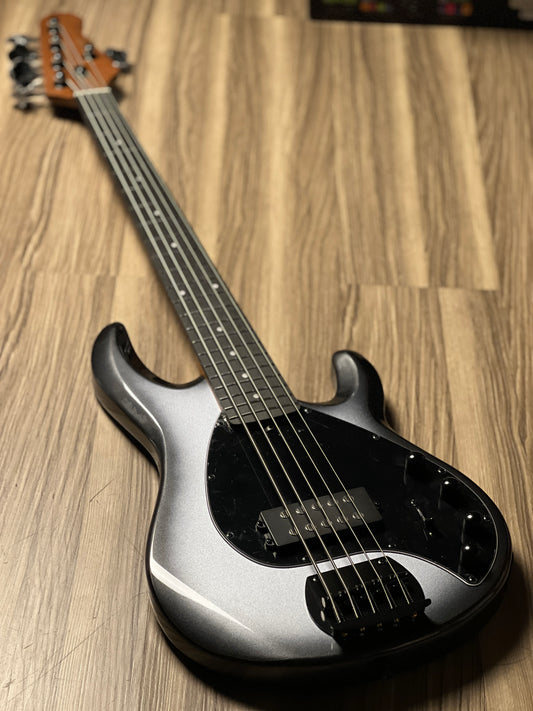 SQOE SBMS500 MWA 5 String Bass in Metallic Silverburst