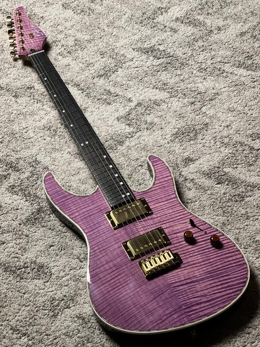 Dhatarattha Custom DST HH Flame in Purple Amethyst with Rosewood FB