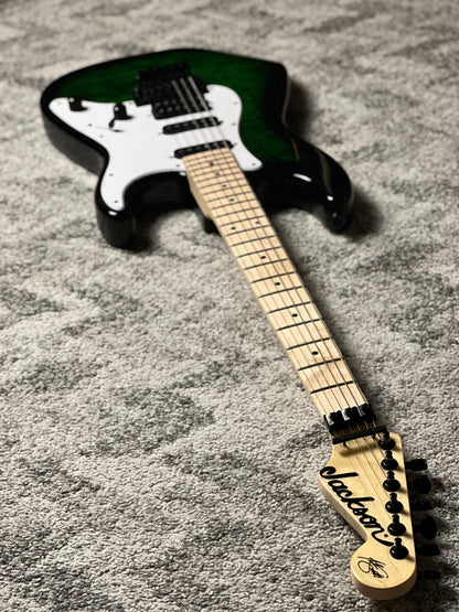 Jackson Adrian Smith SDXQ with Maple FB in Transparent Green Burst