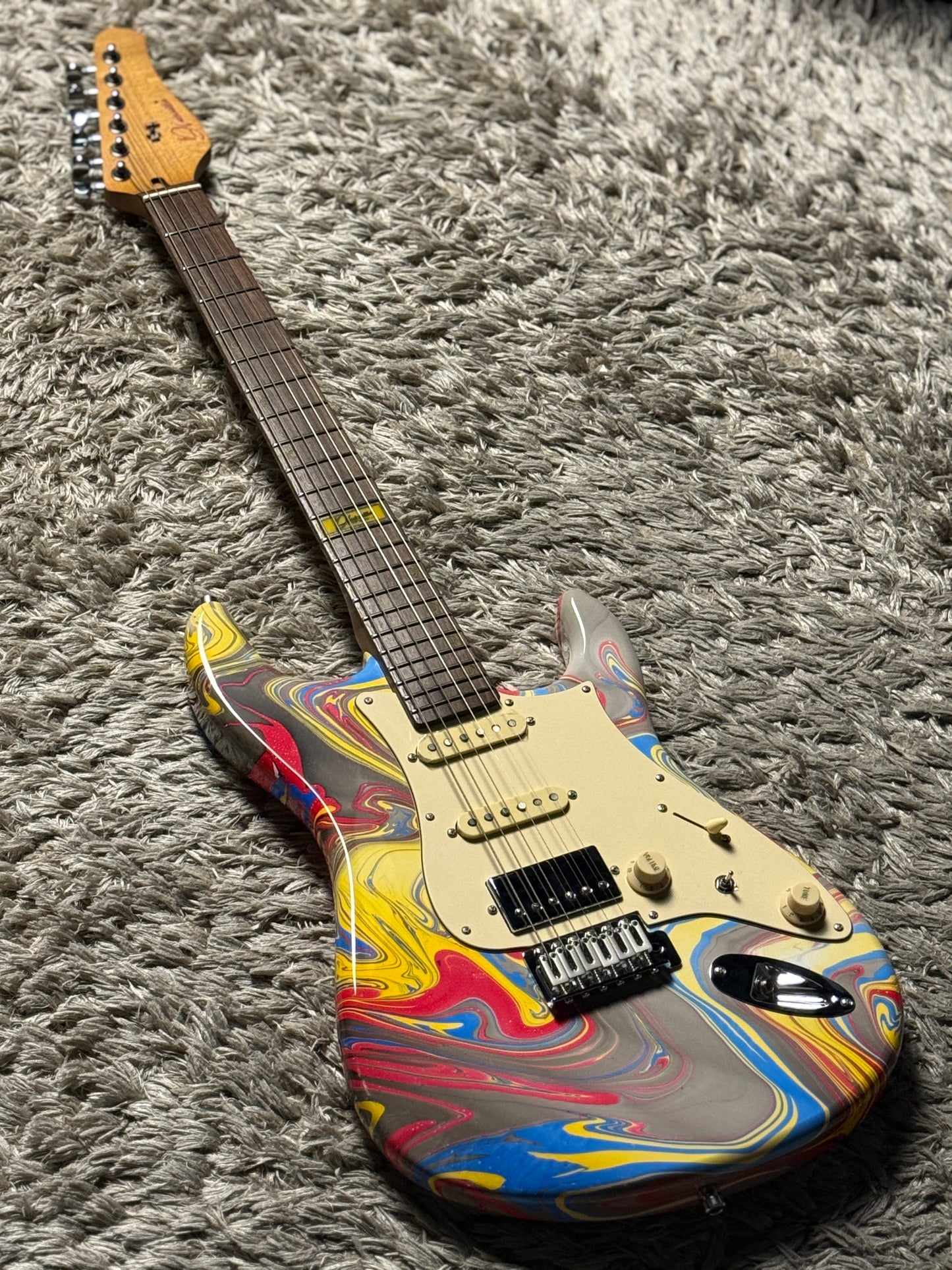 Dhatarattha Custom DST HSS in Grey Marble Swirl with Rosewood FB