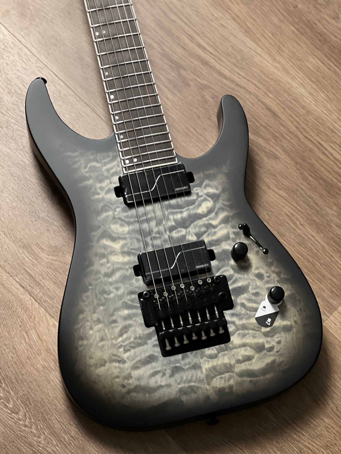 ESP LTD M-1007 Baritone in Charcoal Burst Satin