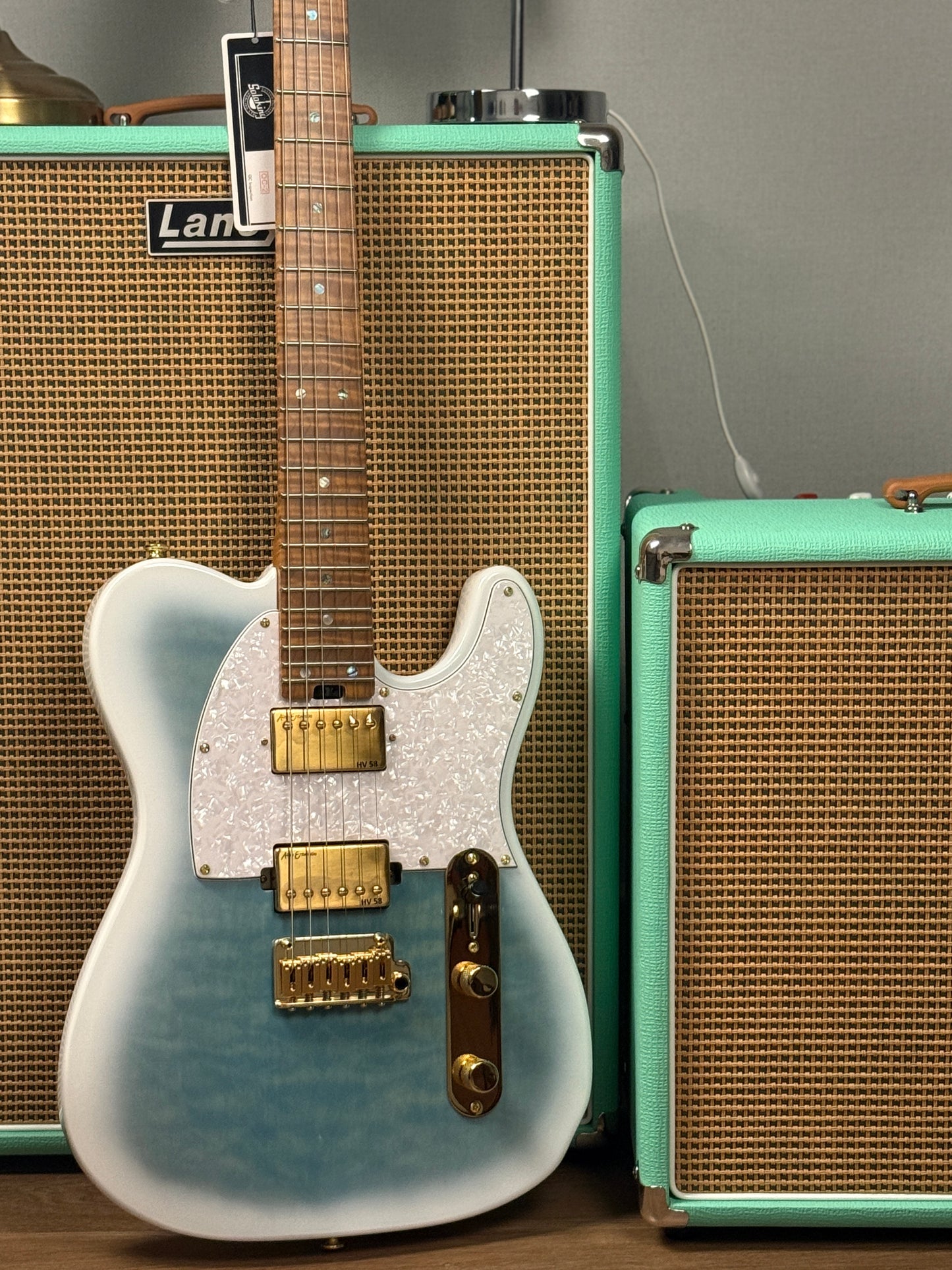 Soloking MT-1 Custom 24 FMN Elite with Flame Neck in Larimar Nafiri Special Run