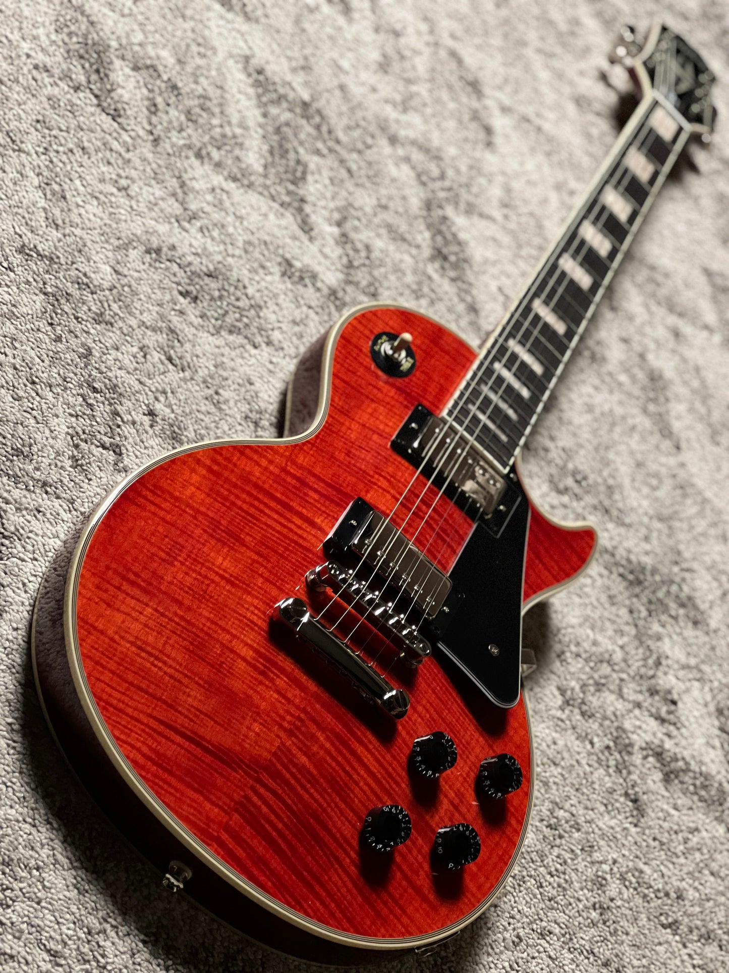 Epiphone Les Paul Custom Figured in Transparent Red w/Premium Gigbag 25021529236