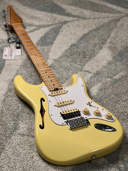 Soloking MS-1 FMN Thinline Artisan with Flame Maple Neck in Vintage White