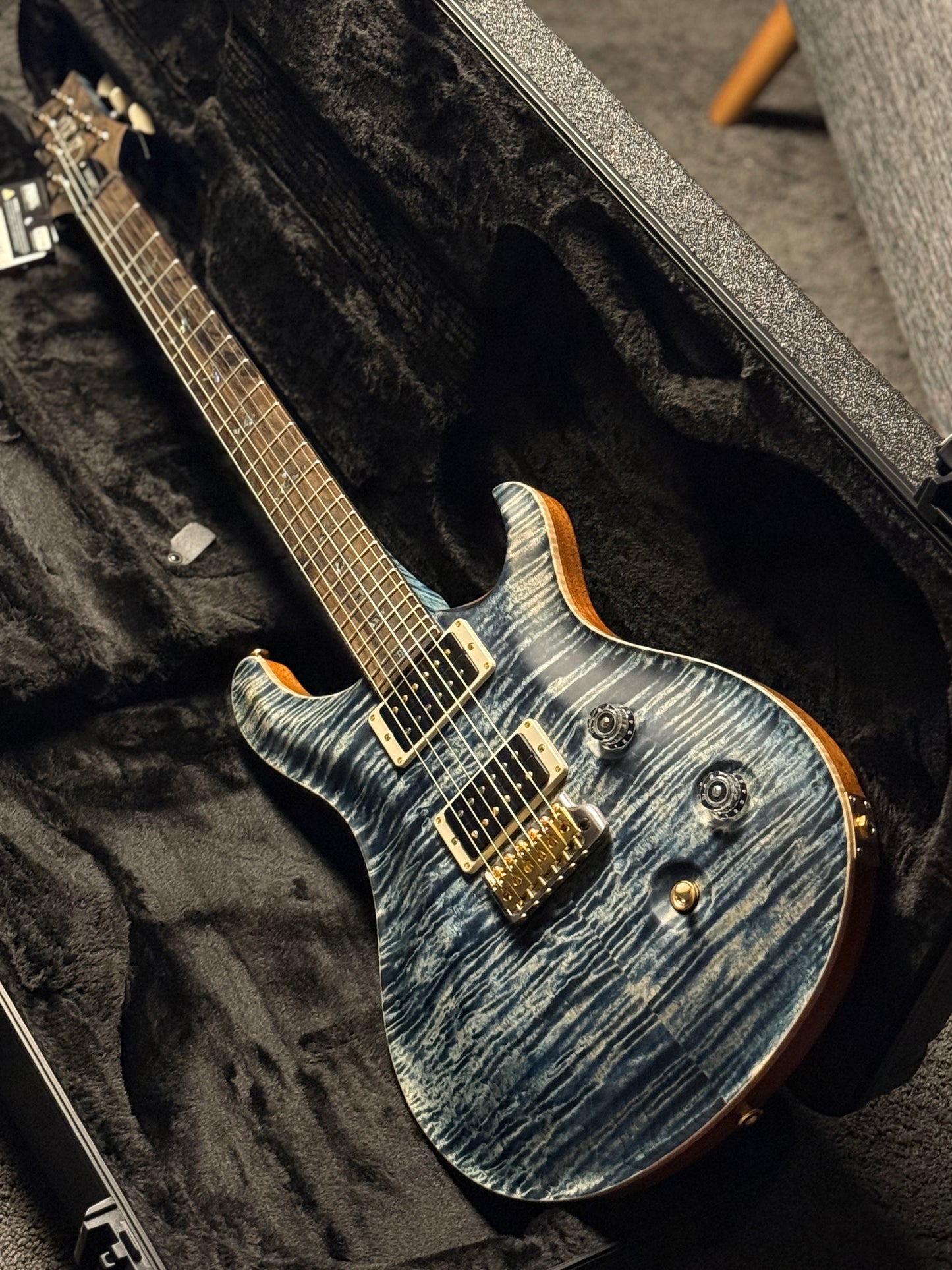 PRS Custom 24 Wood Library in Faded Whale Blue with Satin Stained Neck 0410573