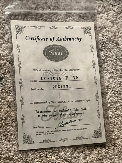 Tokai Love Rock Japan LC-101S-F VF in Violin Finish 2551231