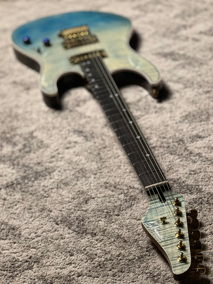 Dhatarattha Custom DST HH Flame in Malibu Surf with Rosewood FB