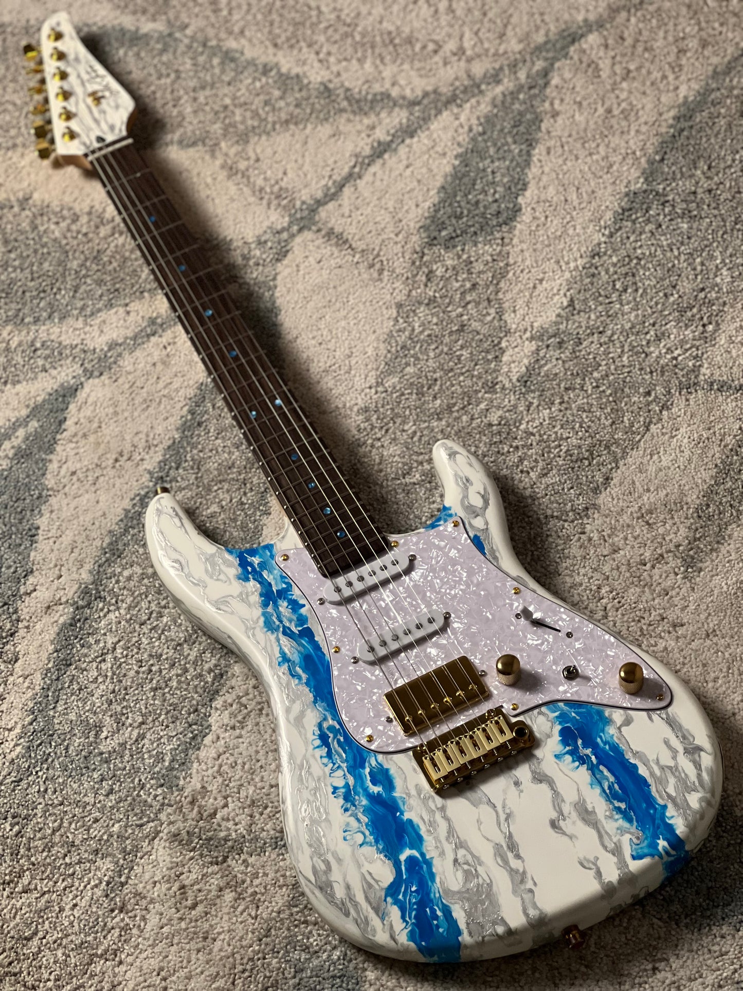 SLX X Dhatarattha Custom DST in Antarctic Shmear with Rosewood FB