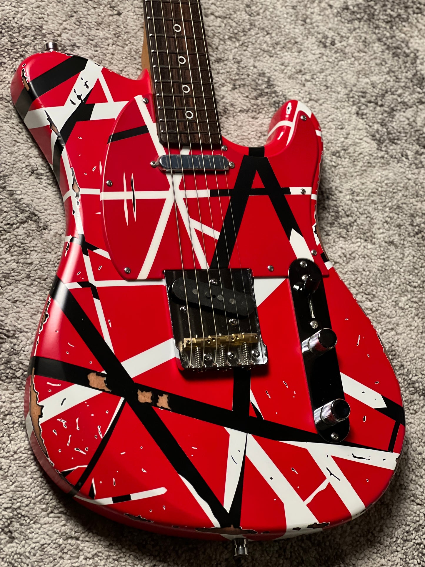 Dhatarattha Custom DTL in Red Black White Stripes with RW FB and Nitrocellulose Lacquer Relic